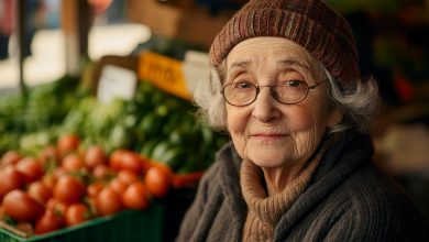 La nonna che va al mercato non per comprare, ma per ricordare la vita di quando era giovane