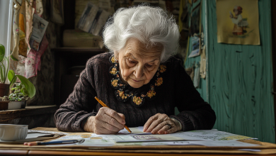La donna che scrive una cartolina al vicino nonno ogni giorno per ricordargli quanto sia importante