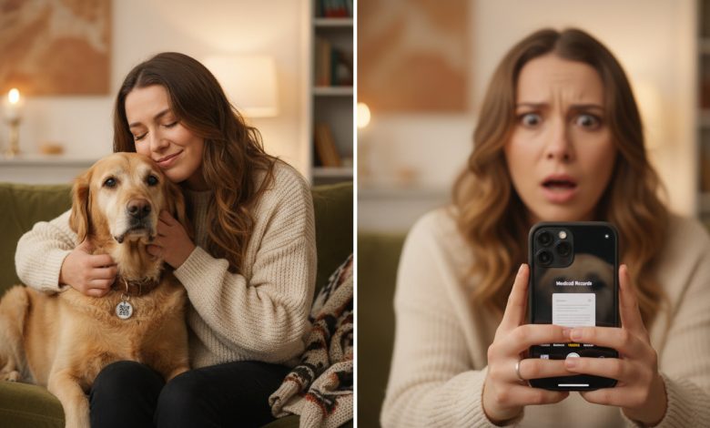 Le sorelle dividevano la casa della nonna. Io ho preso solo il suo vecchio cane — e sono rimasta senza parole quando ho scansionato il codice sul suo collare