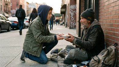 l proprietario di un ristorante ha rimproverato il figlio dodicenne per aver dato da mangiare a un senzatetto. Il ragazzo gli ha insegnato una lezione per tutta la vita.