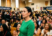 Alla cerimonia di diploma di mia figlia, suo padre si è presentato con la nuova moglie e si è seduto in prima fila — per otto anni sono rimasta in silenzio per il bene di mia figlia — ma quando si è alzato per fare un discorso sulla «nostra famiglia», il mio mondo è crollato.