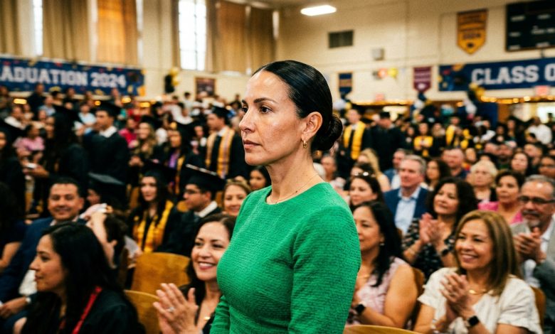 Alla cerimonia di diploma di mia figlia, suo padre si è presentato con la nuova moglie e si è seduto in prima fila — per otto anni sono rimasta in silenzio per il bene di mia figlia — ma quando si è alzato per fare un discorso sulla «nostra famiglia», il mio mondo è crollato.