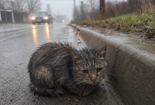 Aspettò tre giorni accanto alla strada, perché credeva ancora che i suoi umani sarebbero tornati