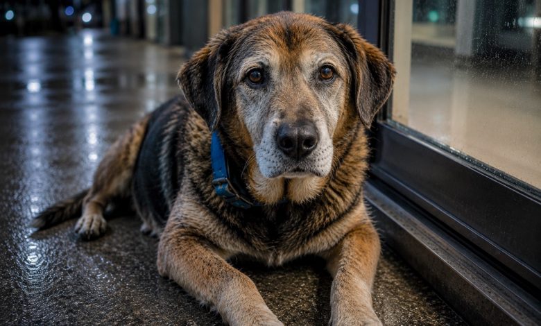 Ogni notte un vecchio cane si sdraiava davanti alle porte dell’ospedale. Nessuno capiva chi stesse aspettando. Il quarto giorno il personale scoprì la triste verità…