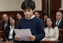 In tribunale stavo lottando per l’affidamento di mio figlio… ma tutto è cambiato quando mio figlio di sette anni ha alzato improvvisamente la mano e ha chiesto di leggere una lettera di suo padre…