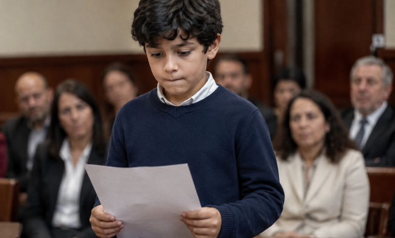 In tribunale stavo lottando per l’affidamento di mio figlio… ma tutto è cambiato quando mio figlio di sette anni ha alzato improvvisamente la mano e ha chiesto di leggere una lettera di suo padre…